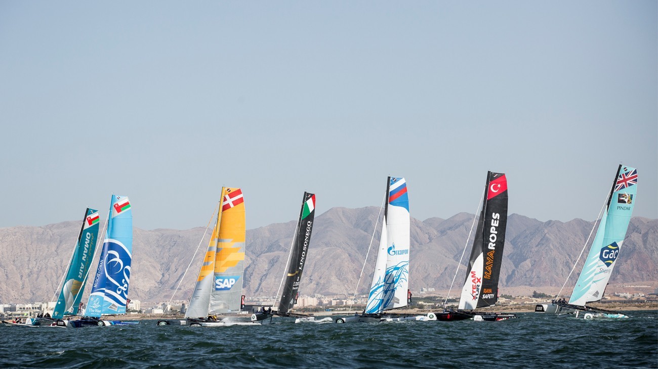 The Wave, Musat and SAP Extreme Sailing Team battle it out in Muscat 